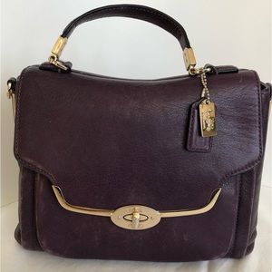 Coach Madison Sadie Satchel Flap Close Convertible Crossbody Purple 26624 GUC